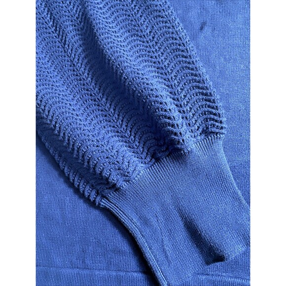 Jones New York Women's Solid-Color Mixed-Stitch Sweater Cozy Top Royal Blue XL - Picture 6 of 8